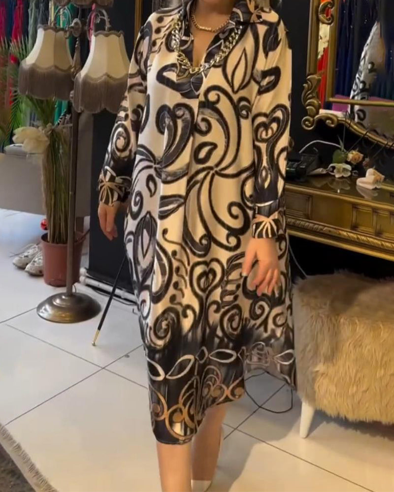 Loose and elegant printed dress