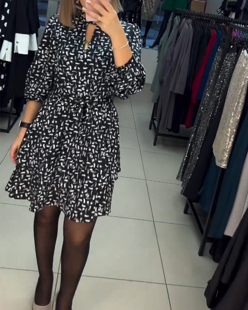 Elegant printed cutout dress