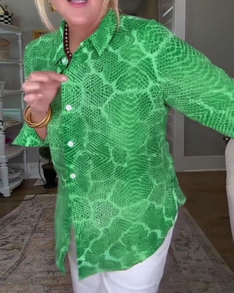 Buttoned Textured Blouse