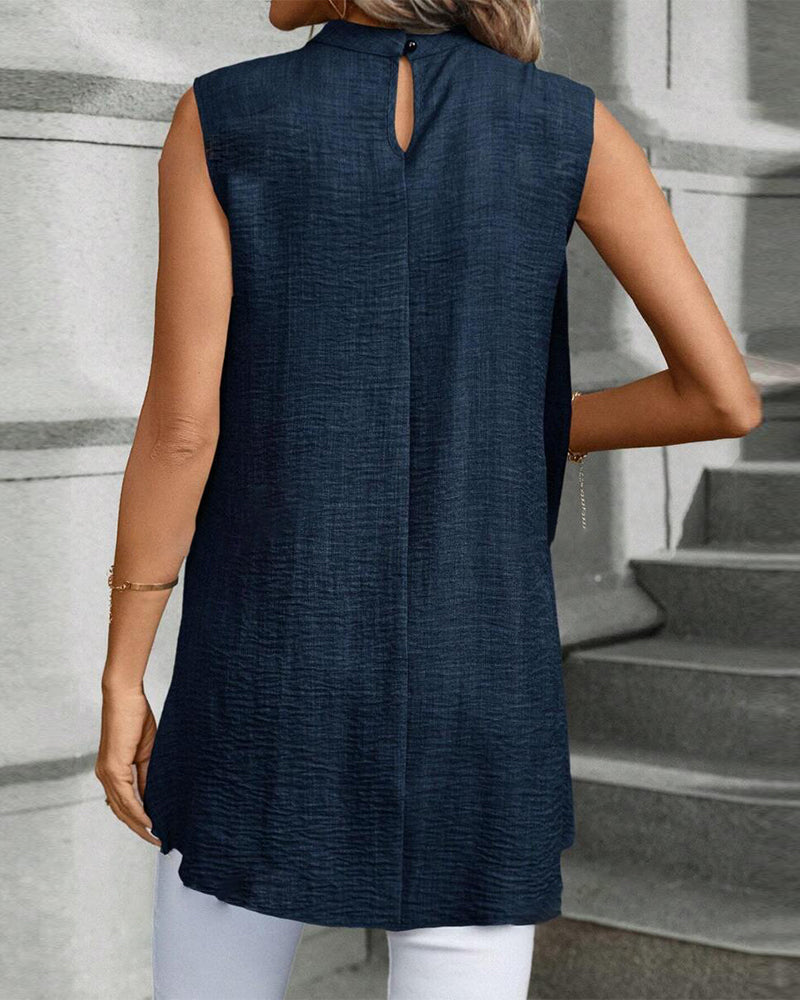 Elegant solid color sleeveless top