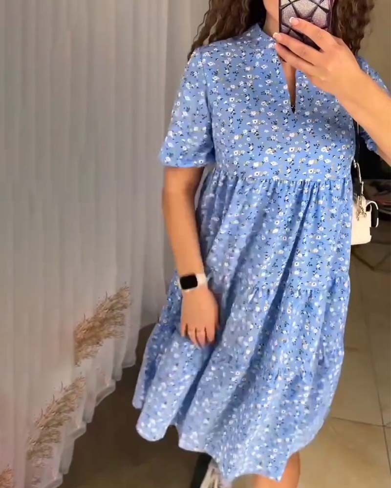 Loose floral casual dress