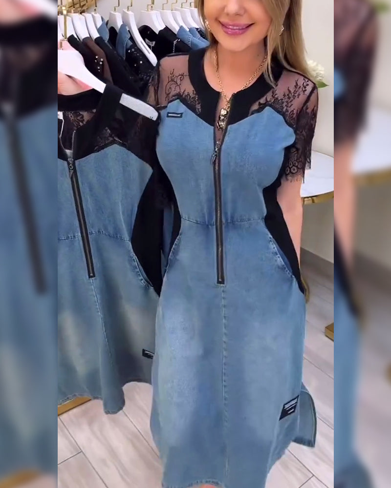 Lace Sleeve Fashion Design Dress