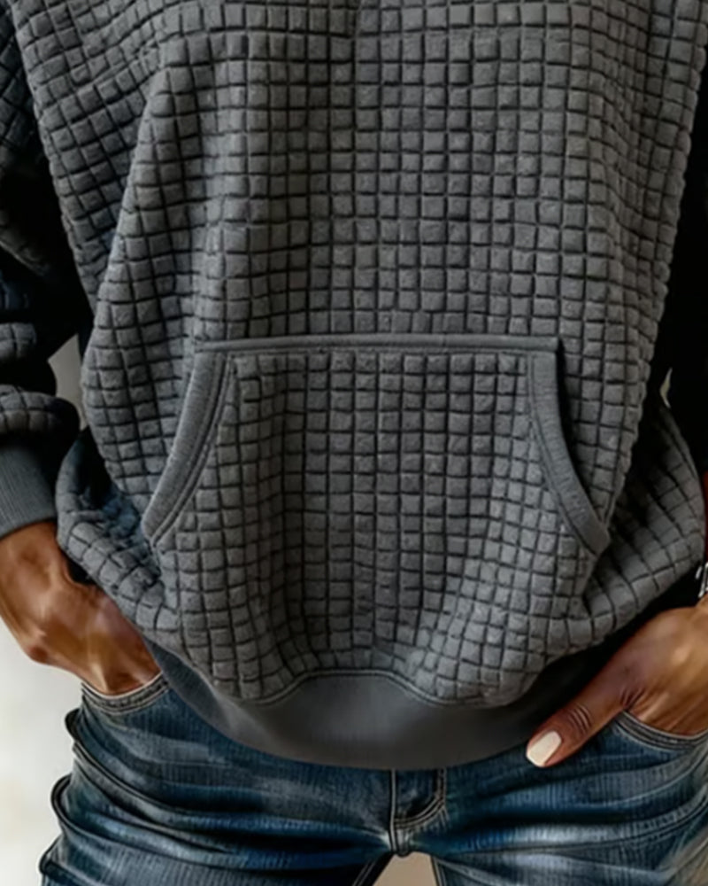 Long-Sleeved Pocket Fashion Casual Sweatshirt