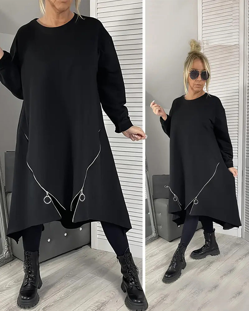 Loose Oversized Zipper Dress