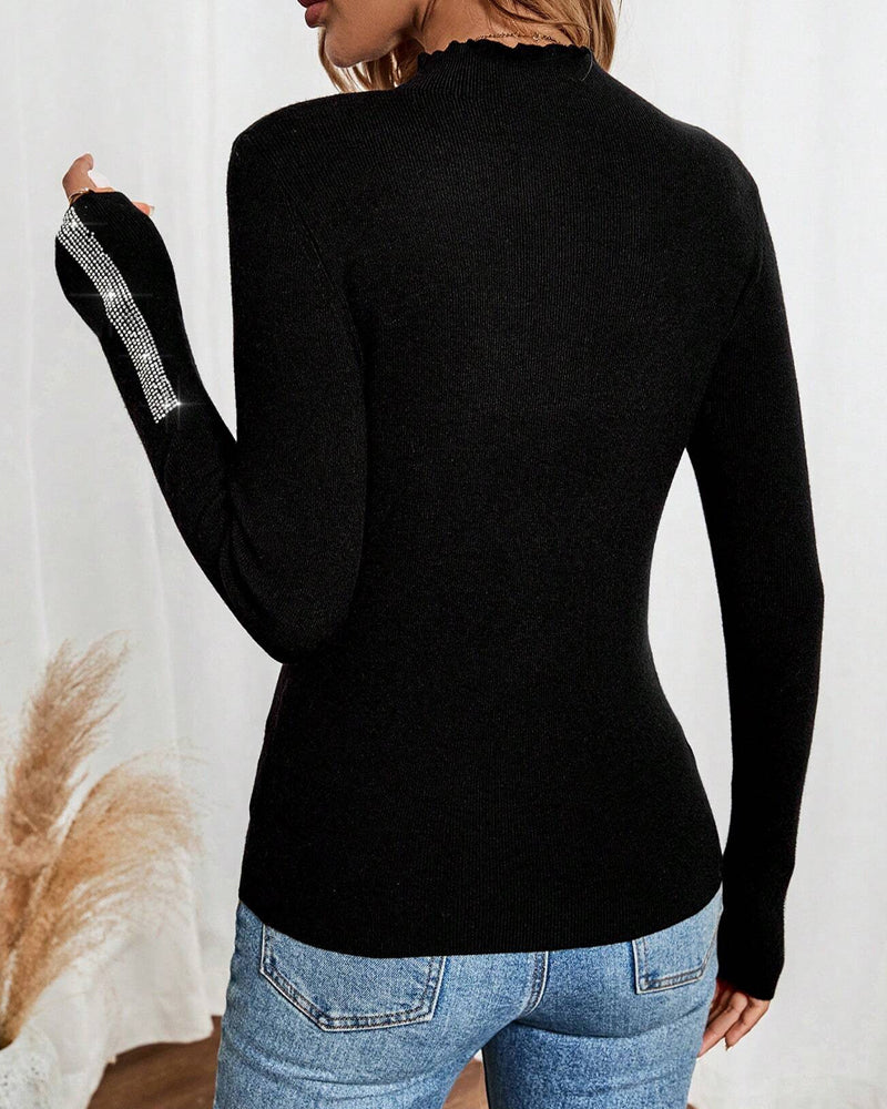 Hot Diamond Long-Sleeved Bottoming Top