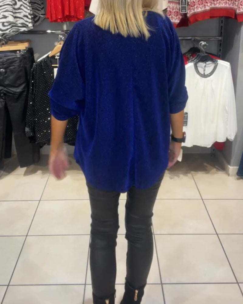 Casual Long Sleeve Zipper Loose Top