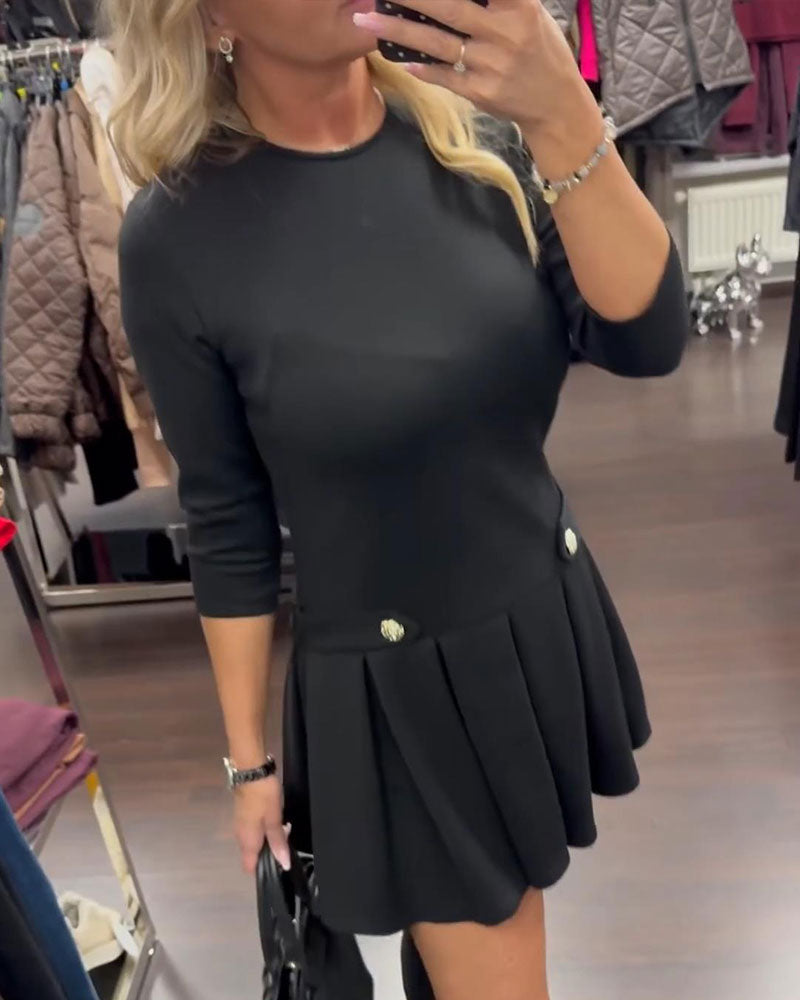 Elegant Slimming Pleated Dress