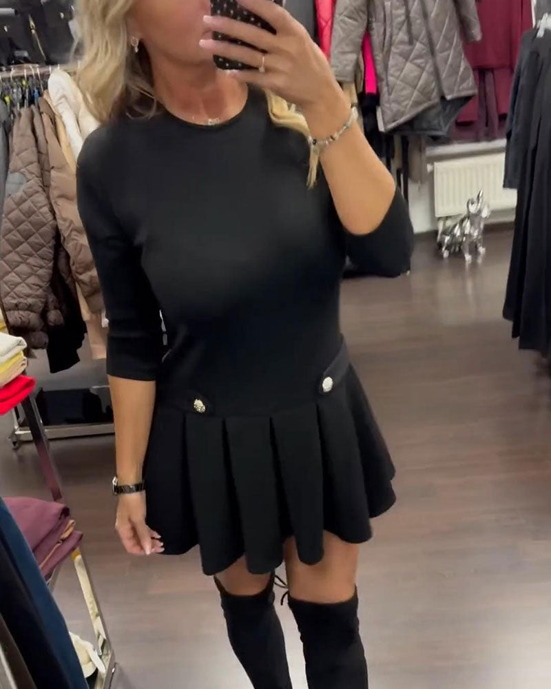 Elegant Slimming Pleated Dress