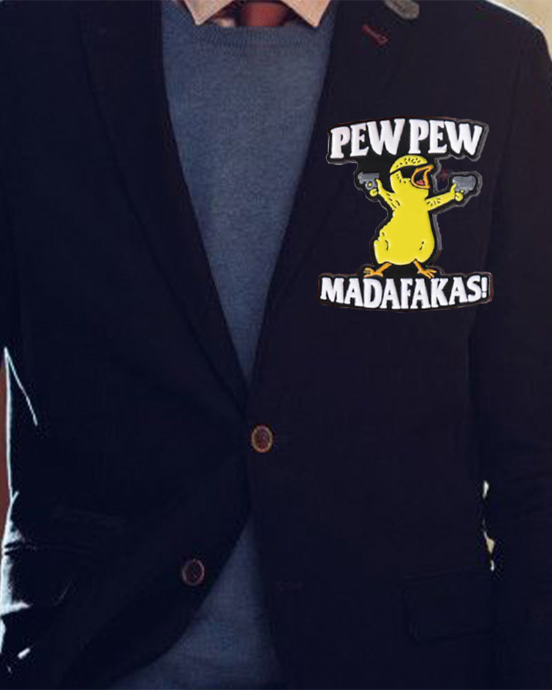 Letter & Cartoon Duck Design Brooch