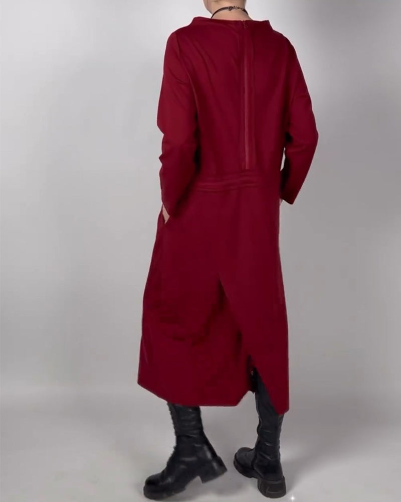 Solid color pocket dress