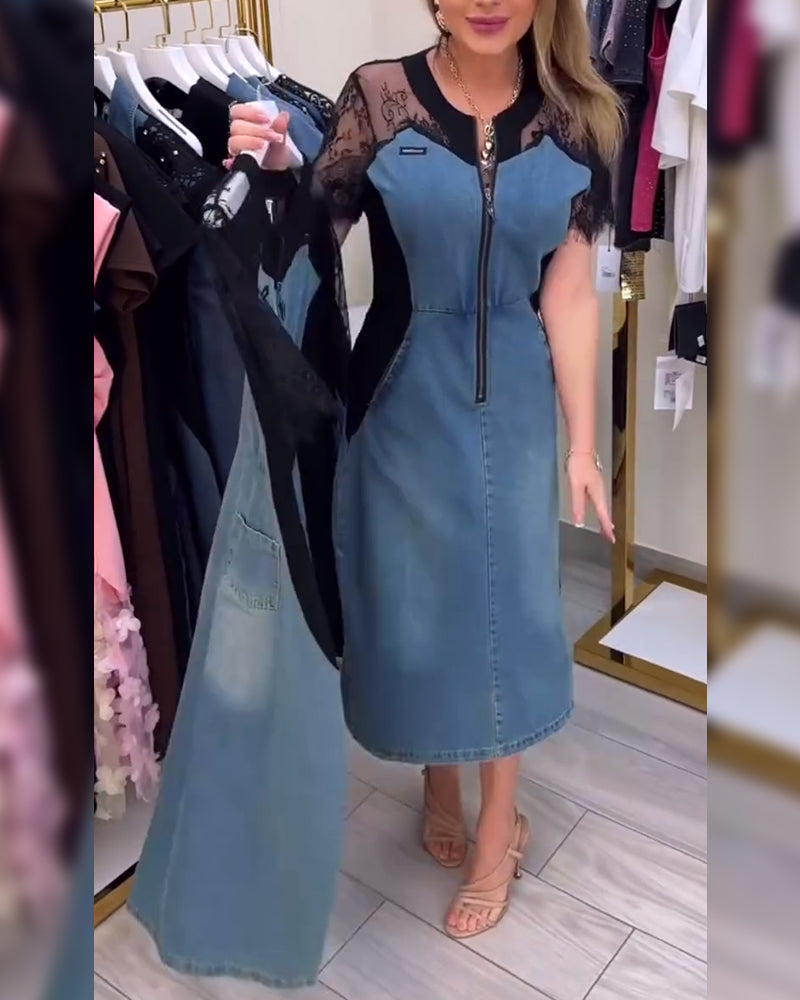 Lace Sleeve Fashion Design Dress