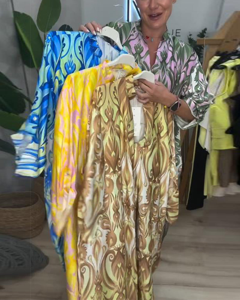 Puff Sleeve Paisley Dress