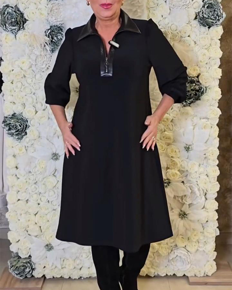 Half-Zip Collar Fashion Dress