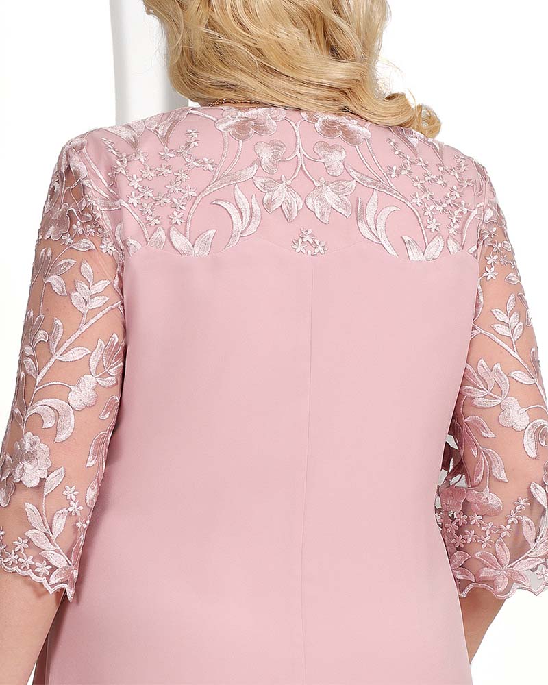 Casual Loose Embroidered Chiffon Dress