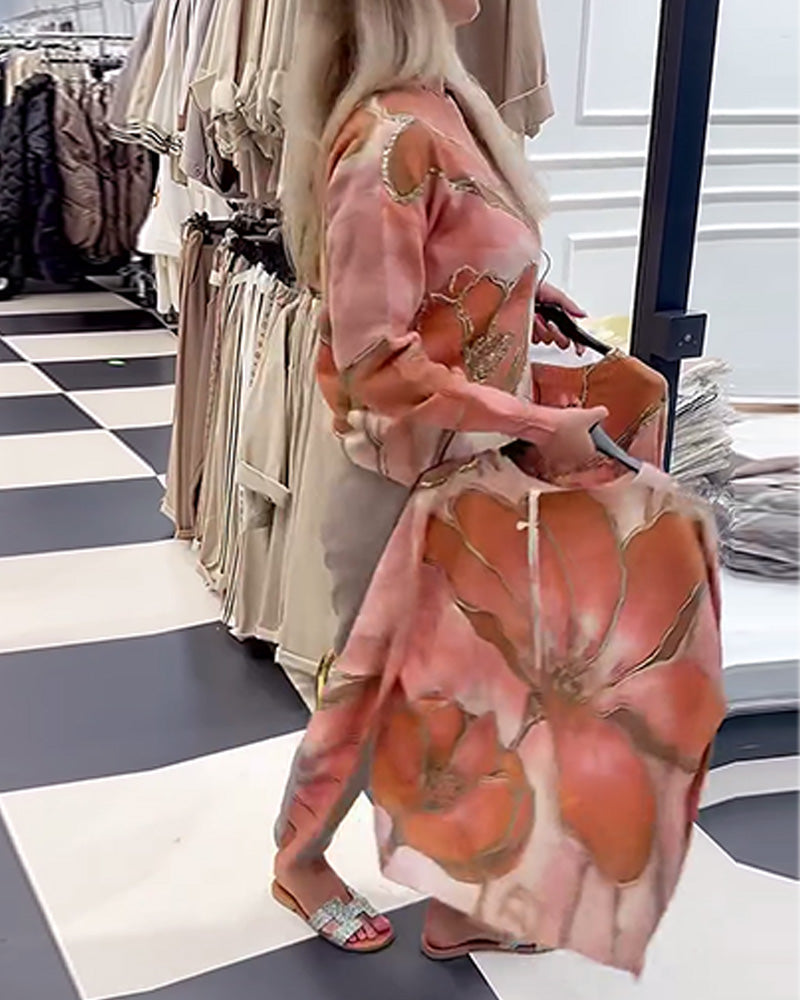 Crew Neck Printed Loose Jumper