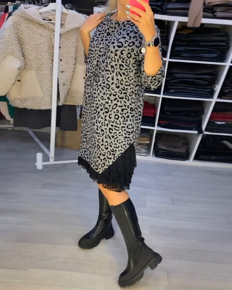 Leopard print slimming dress