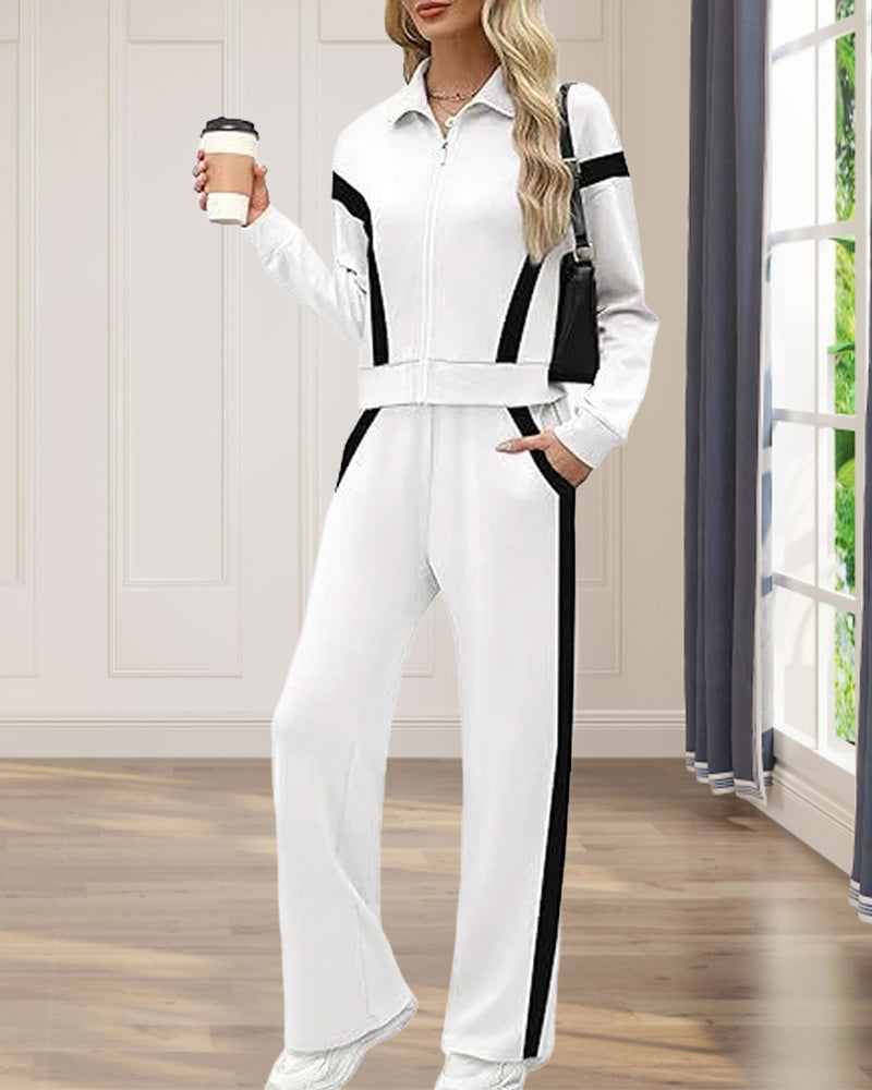 Sporty - Casual Style Two - Piece Set of Jacket and Pants
