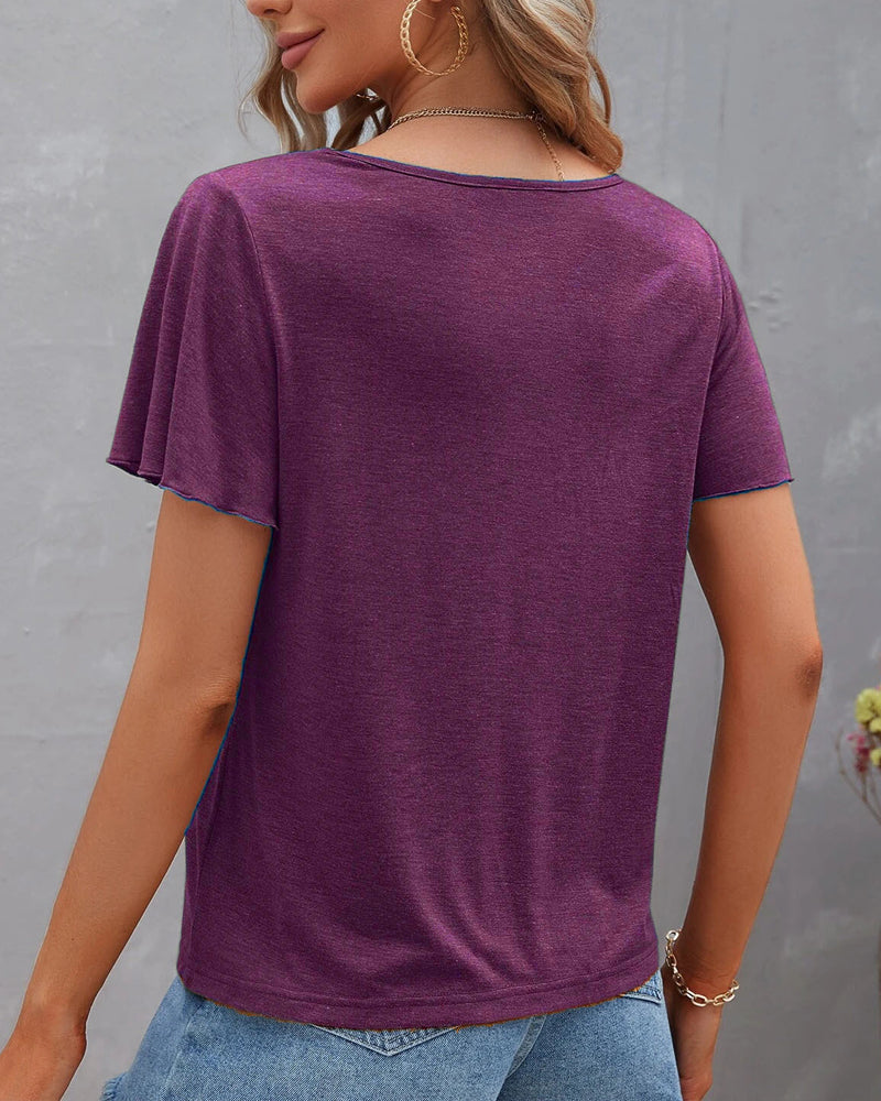 Solid color Cut Out T-shirt
