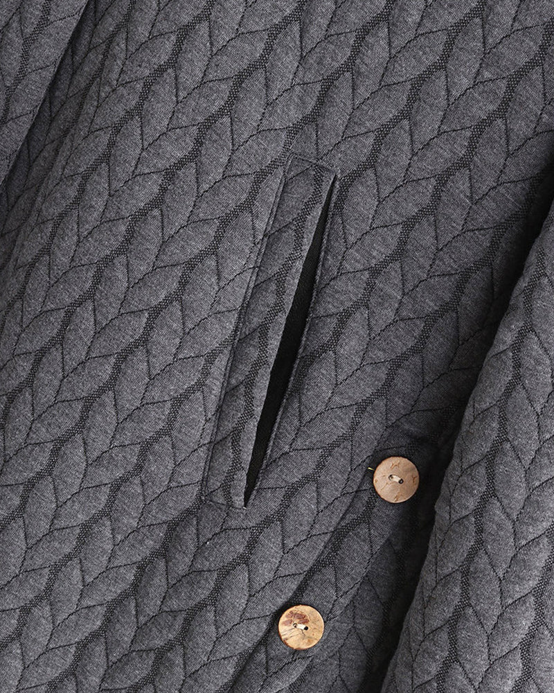 Hooded solid color loose coat