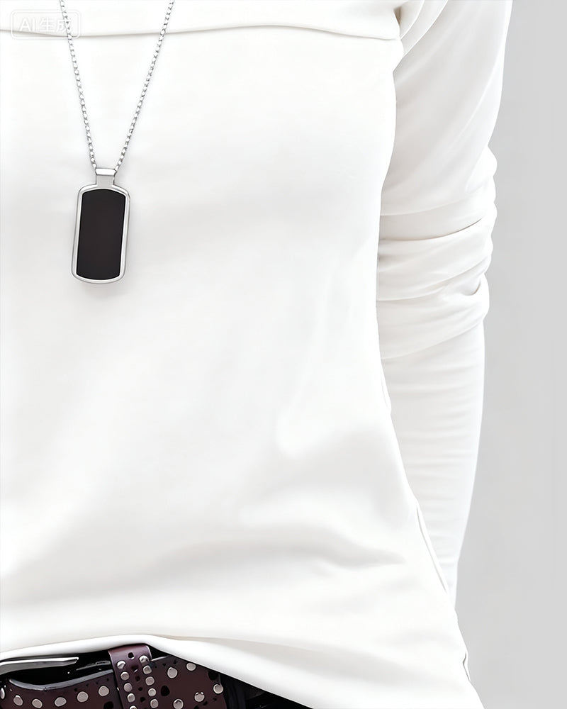 Slim Fit Pleated Long Sleeve Top