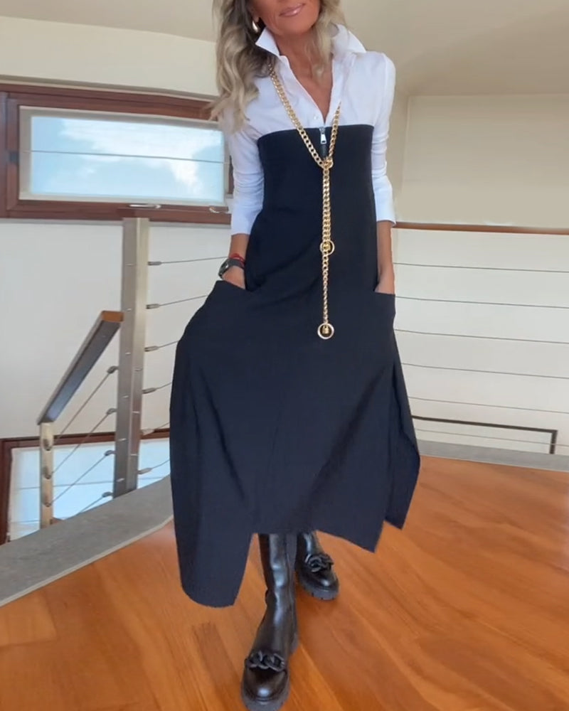 Fashionable solid color zipper pocket skirt