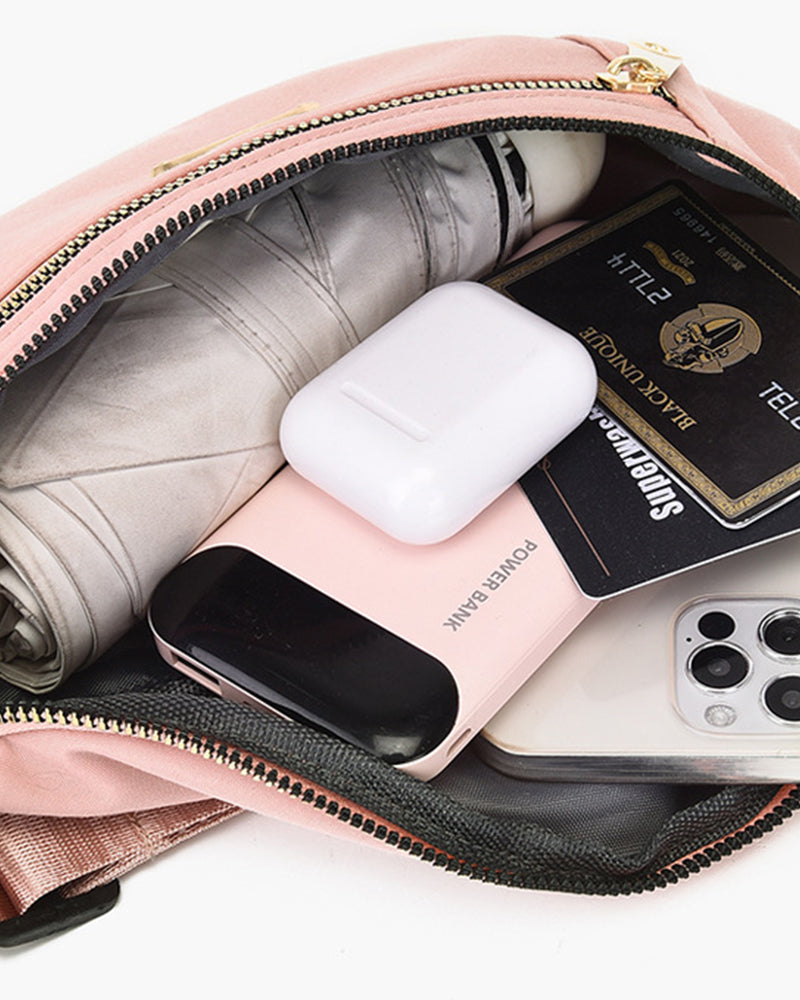 Simple solid color front shoulder bag