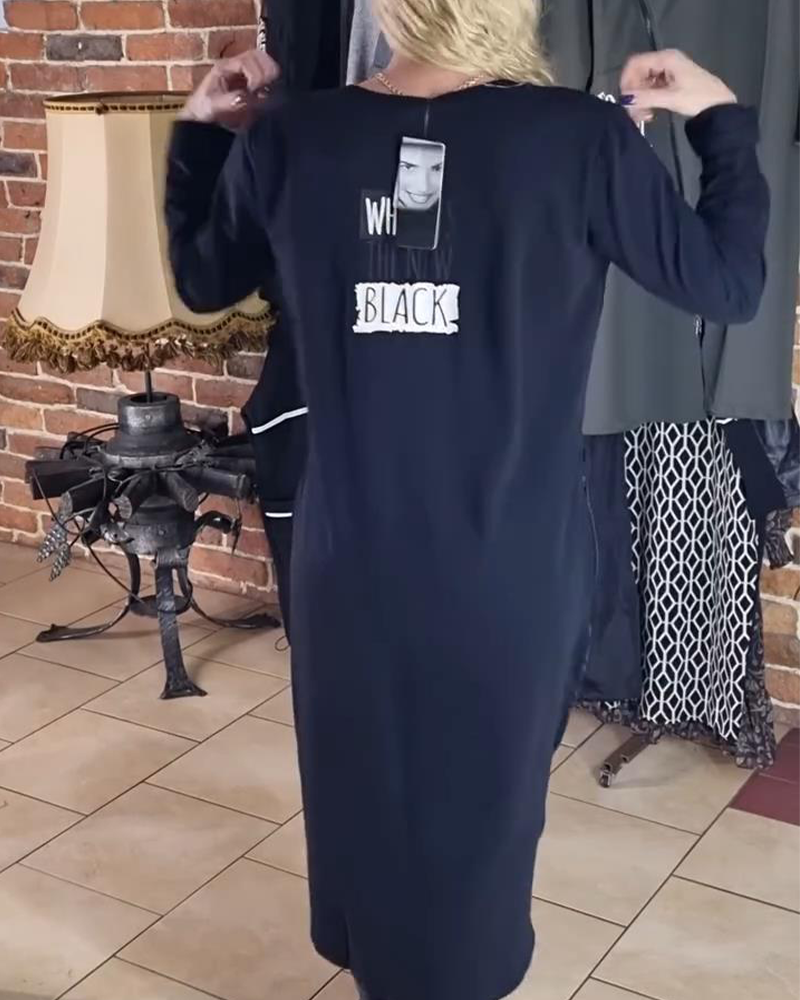 Loose Plus Size PU Paneled Dress