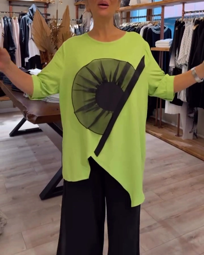 Floral Print Short-Sleeved Casual T-Shirt