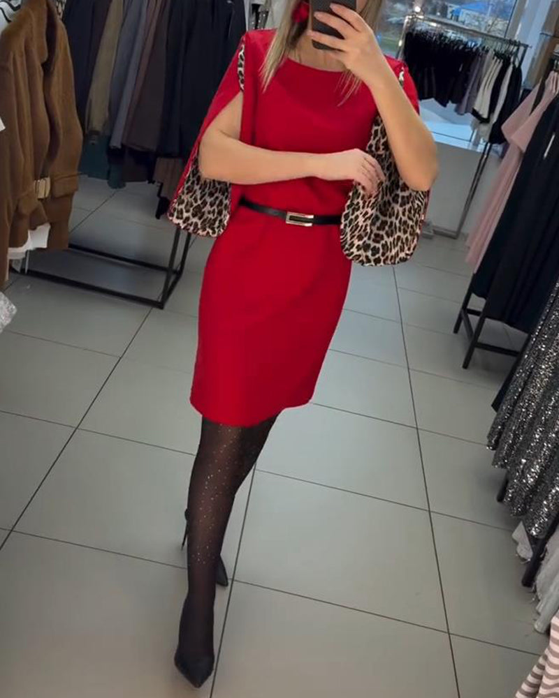 Flared Sleeves Fashionable Straight Dress