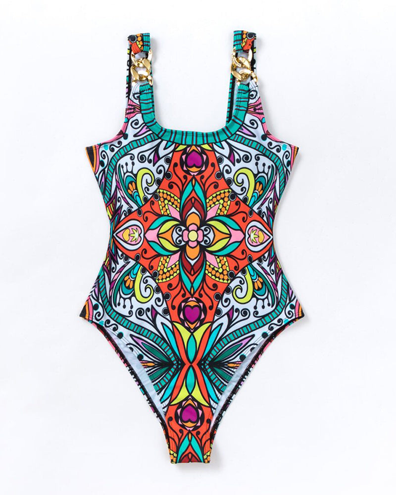 One-piece Beach Floral Print Swimsuit