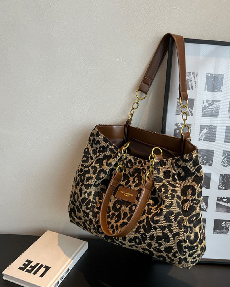 Leopard print shoulder underarm bag