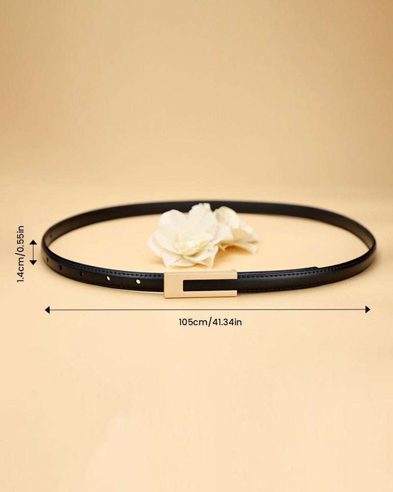 Simple retro solid color thin belt