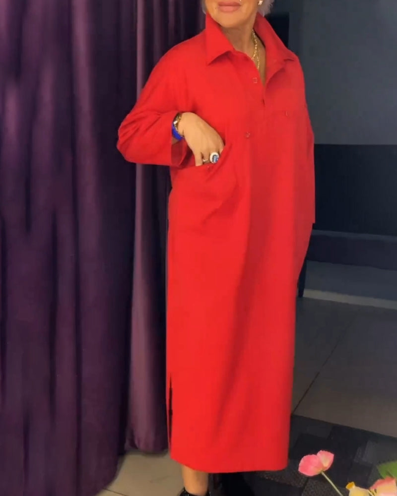 Casual shirt collar dress