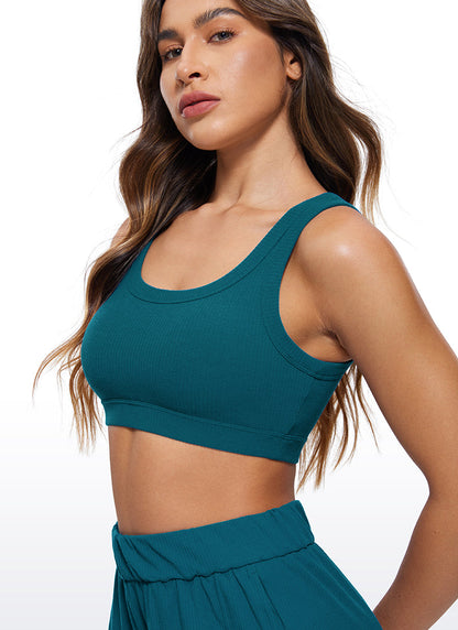 Ribbed U Back Sports Bra