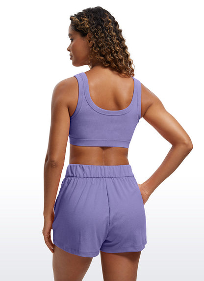 Ribbed U Back Sports Bra