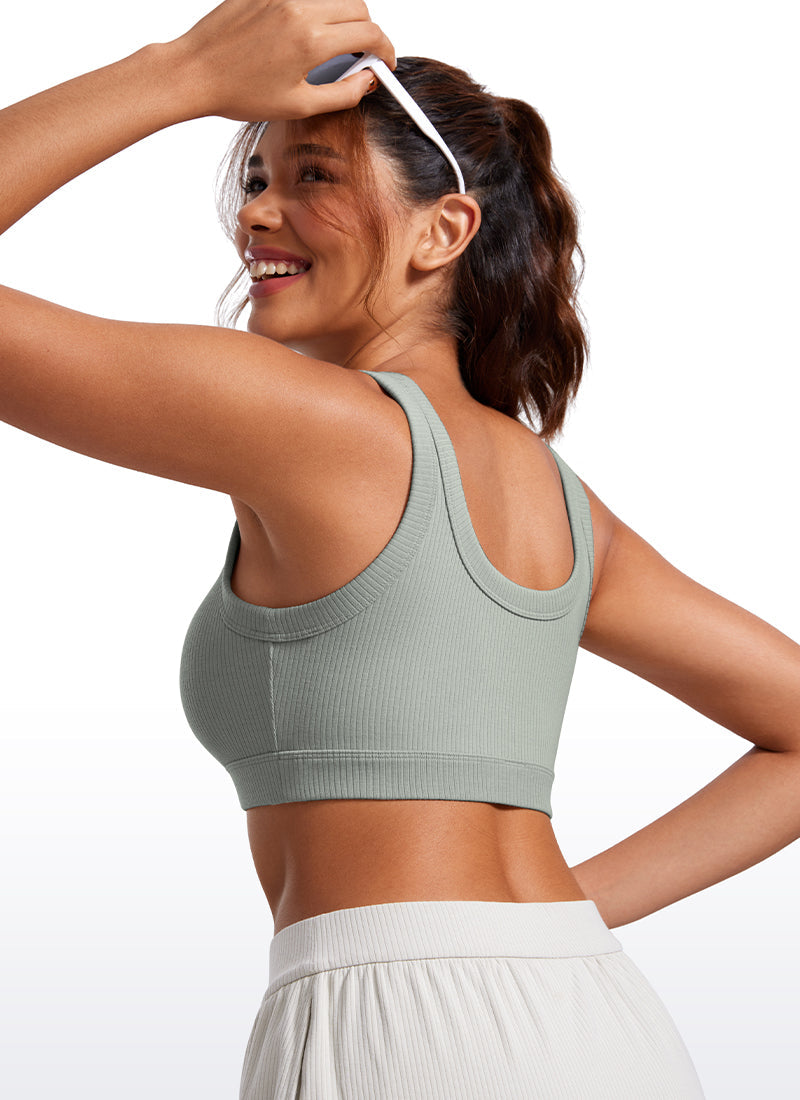 Ribbed U Back Sports Bra