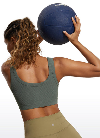 Ribbed U Back Sports Bra