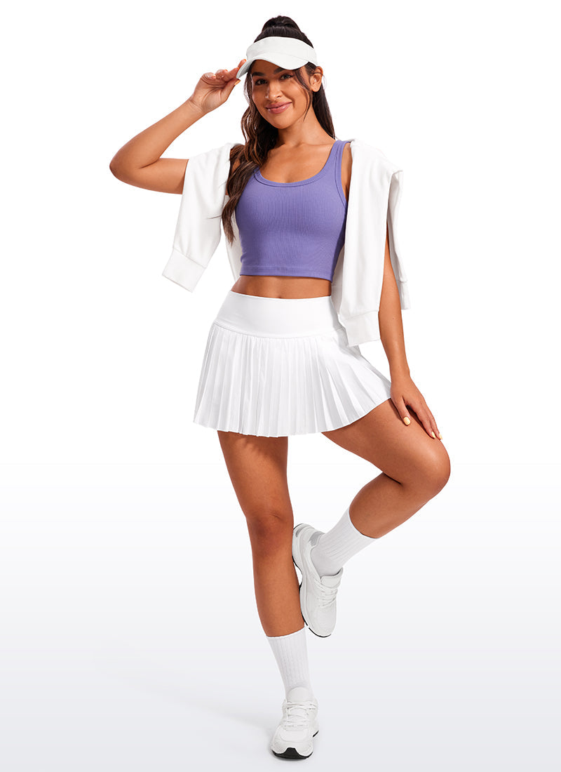 Ribbed U Neck Built in Bra Tank