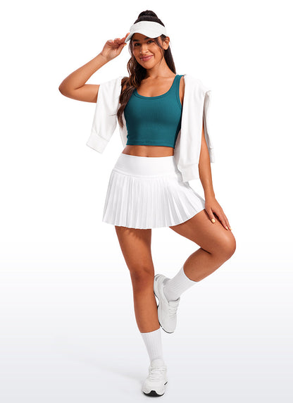 Ribbed U Neck Built in Bra Tank