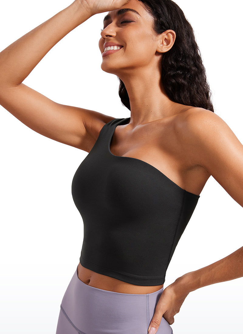 Butterluxe Built in Bra One Shoulder Tank