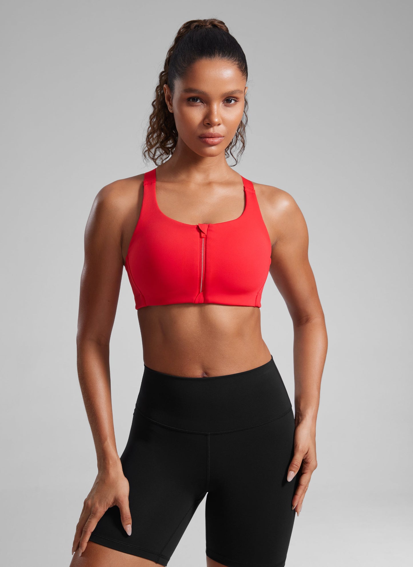 Zip Front High Impact Sports Bra