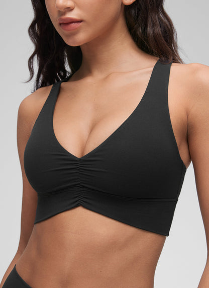 Butterluxe V Neck Ruched Longline Bras