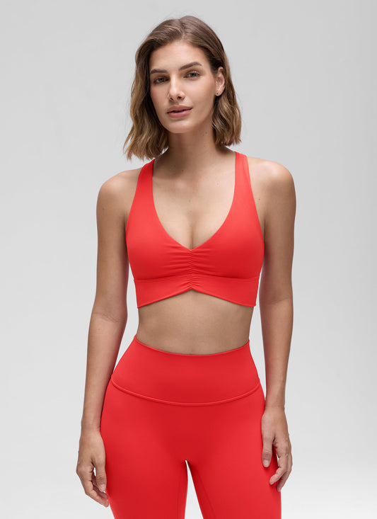 Butterluxe V Neck Ruched Longline Bras