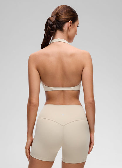 Butterluxe Double Lined Twist Halter Sports Bra