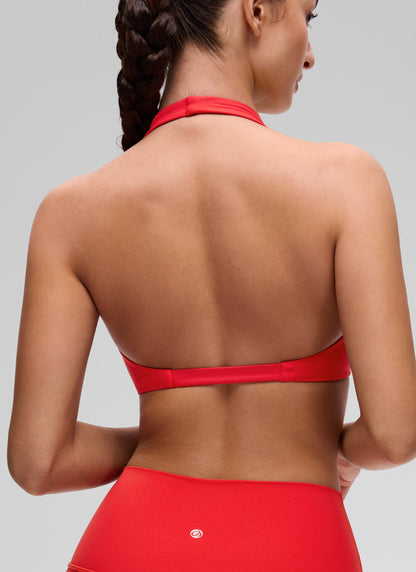 Butterluxe Double Lined Twist Halter Sports Bra