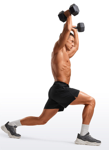 Lightweight Stretchy Athletic Workout Shorts with Zipper Pocket 5''