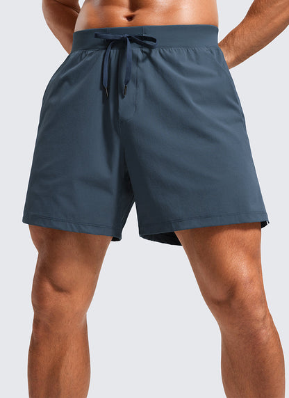 Lightweight Stretchy Athletic Workout Shorts with Zipper Pocket 5''