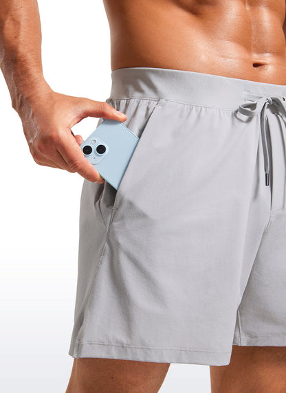 Lightweight Stretchy Athletic Workout Shorts with Zipper Pocket 5''