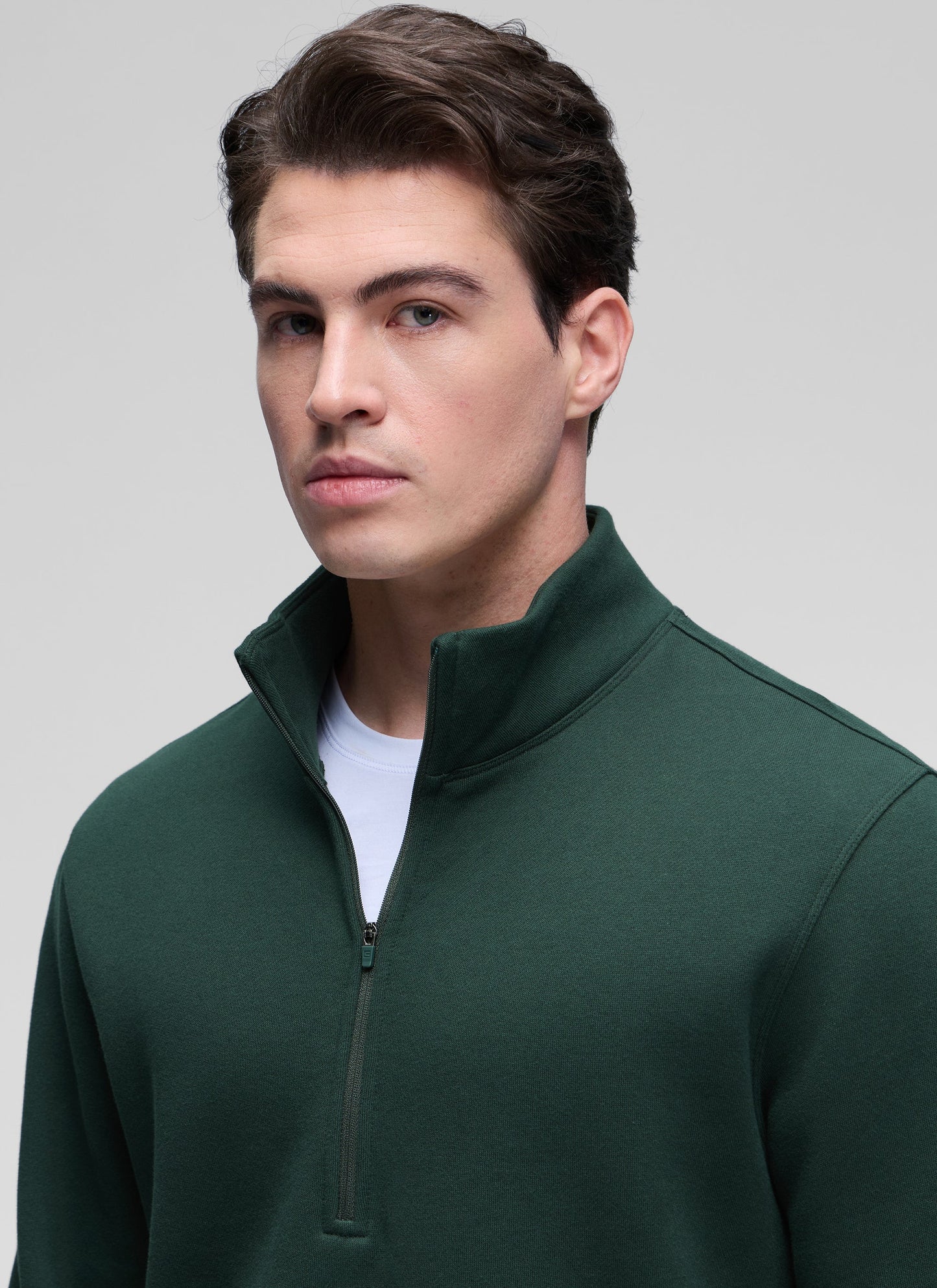 Fleece Lined Half Zip Sweatshirts Mock Neck