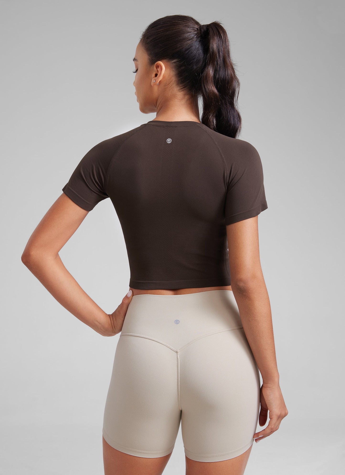 Seamless Crew Neck Cropped Short Sleeve